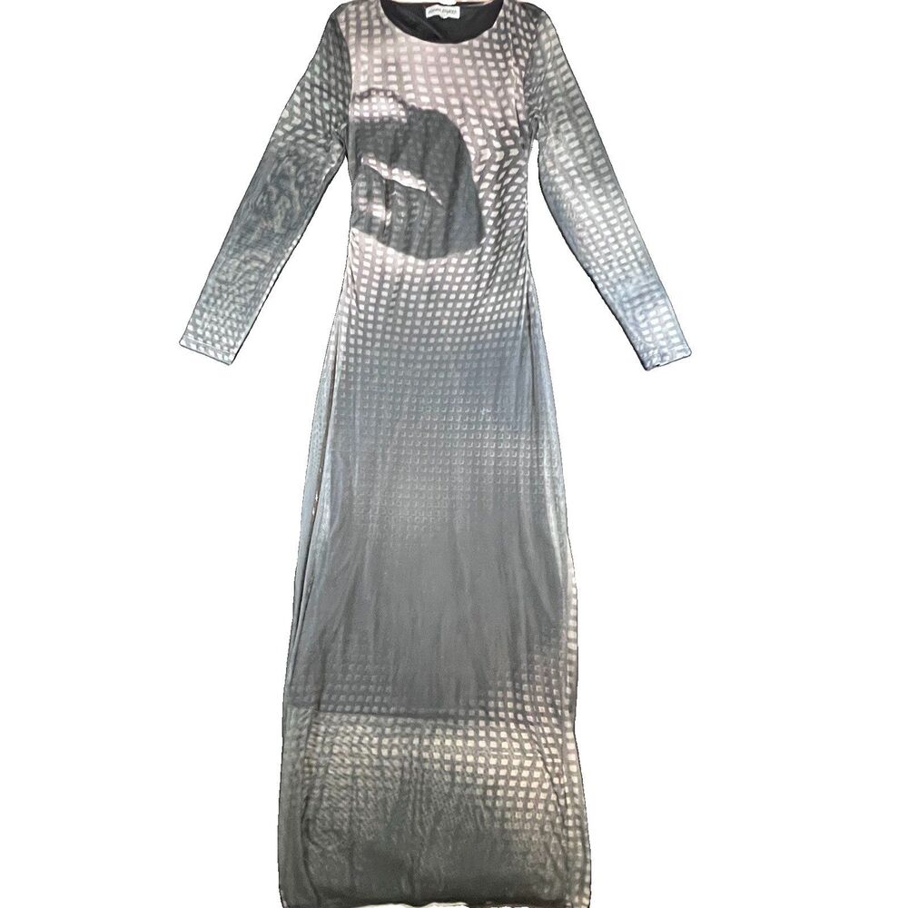 Almost Famous Mesh Lip Bodycon Maxi Dress Black XL